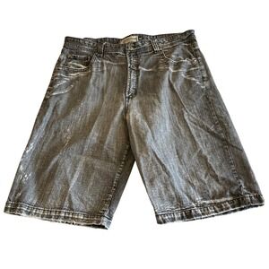 Jordan Craig Men 42 (Fit 39) Black Denim Shorts Distressed Fade Street Y2K Baggy